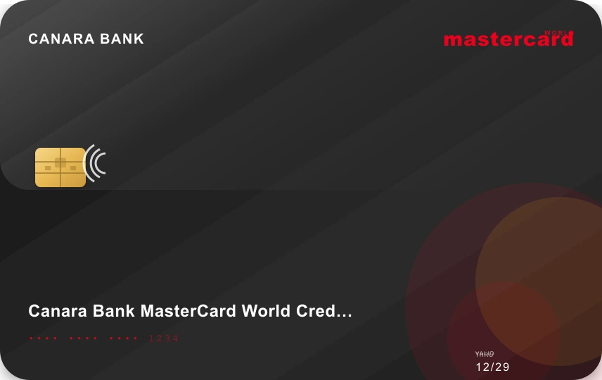 Canara Bank MasterCard World Black credit card