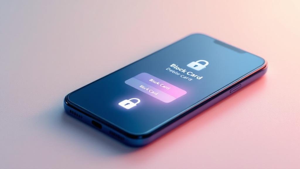 Block debit card via mobile banking